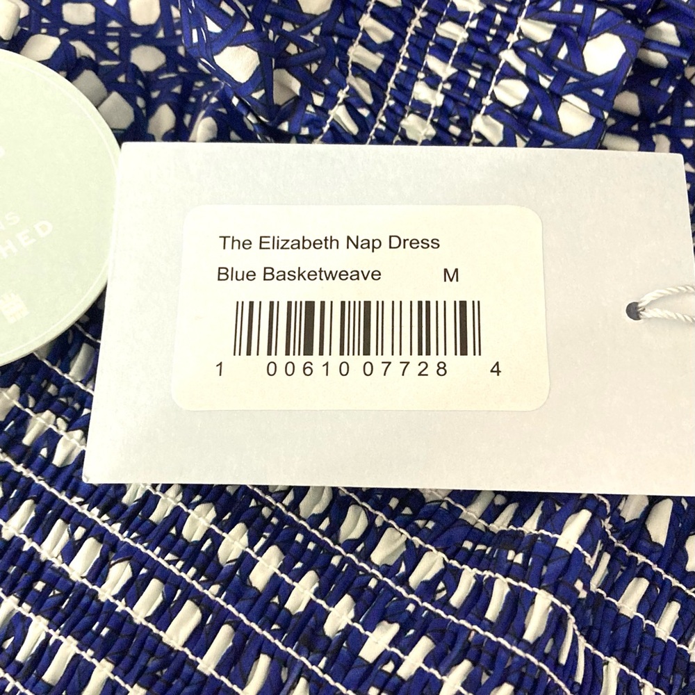 Hill House The Elizabeth Nap Dress in Blue Basketweave/Size M - Picture 13 of 16